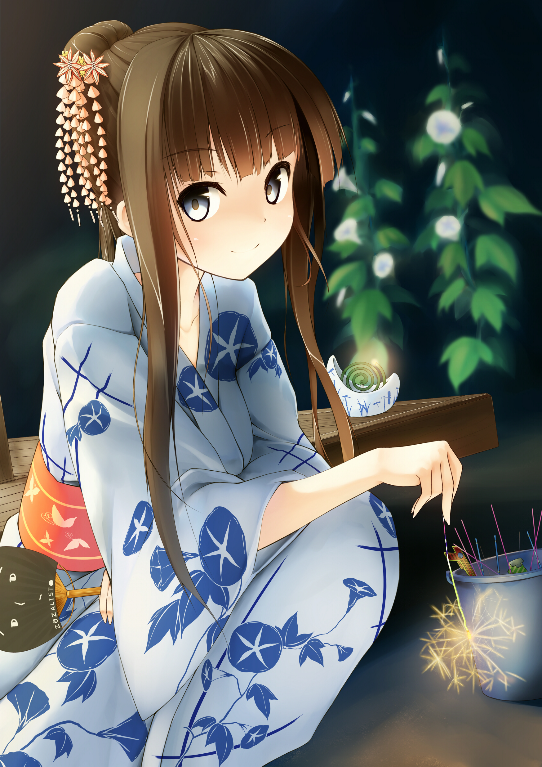 kuroneko wallpaper,cartoon,anime,cg artwork,brown hair,long hair