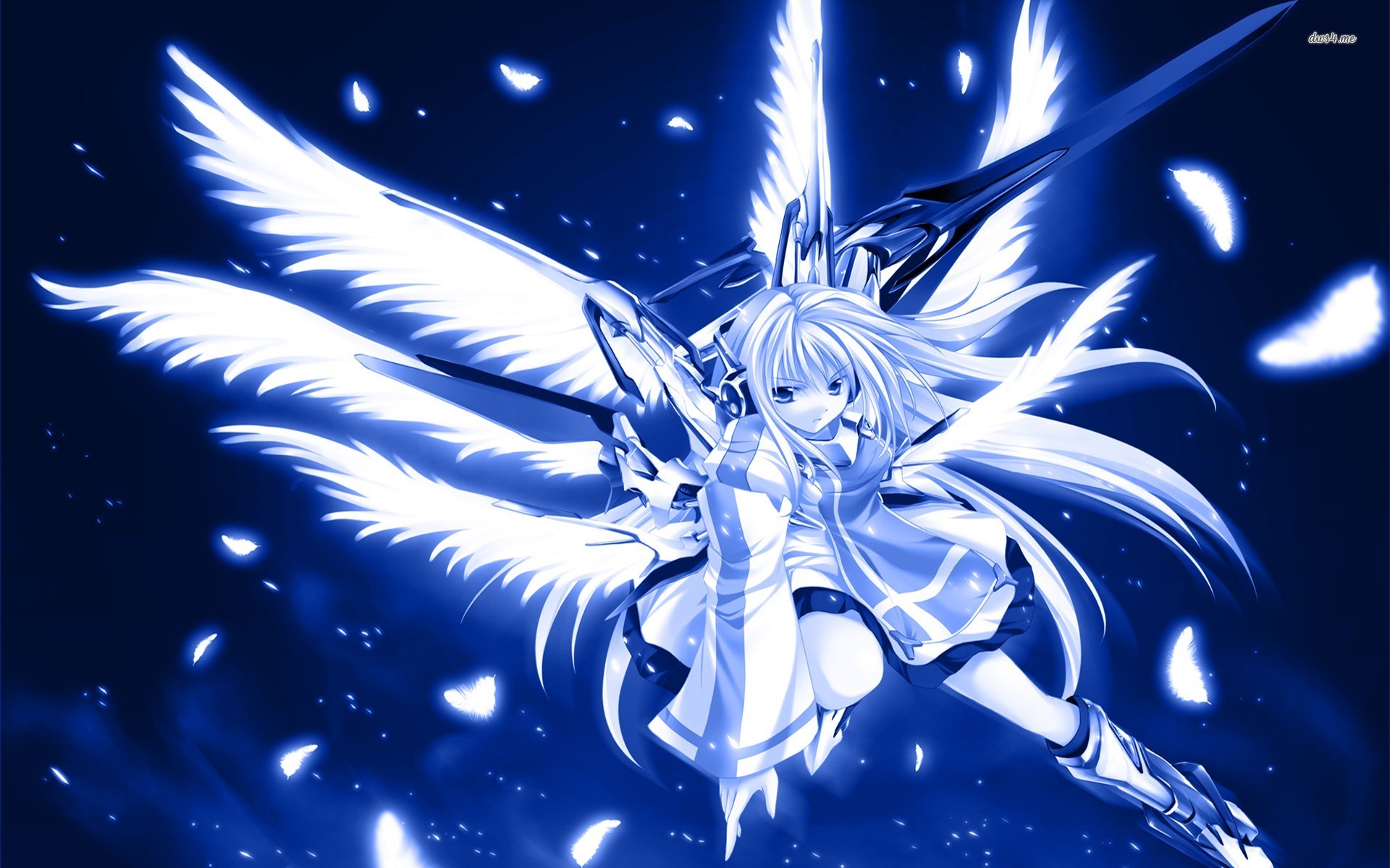 blue anime wallpaper,anime,fictional character,cg artwork,electric blue,graphics