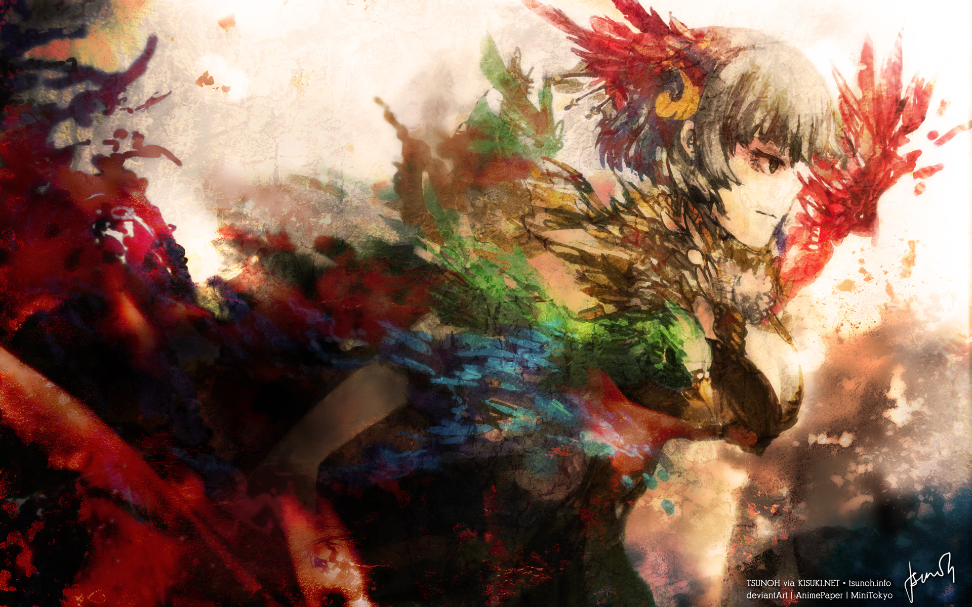 anime wallpaper hd free download,painting,watercolor paint,cg artwork,art,illustration