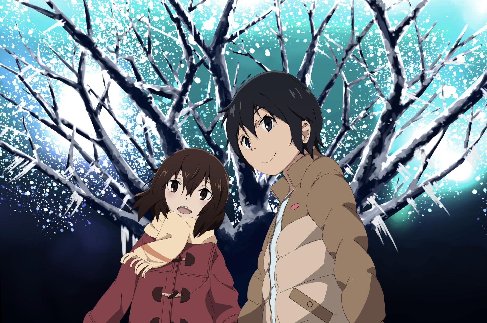 erased anime wallpaper,anime,animated cartoon,cartoon,spring,sky