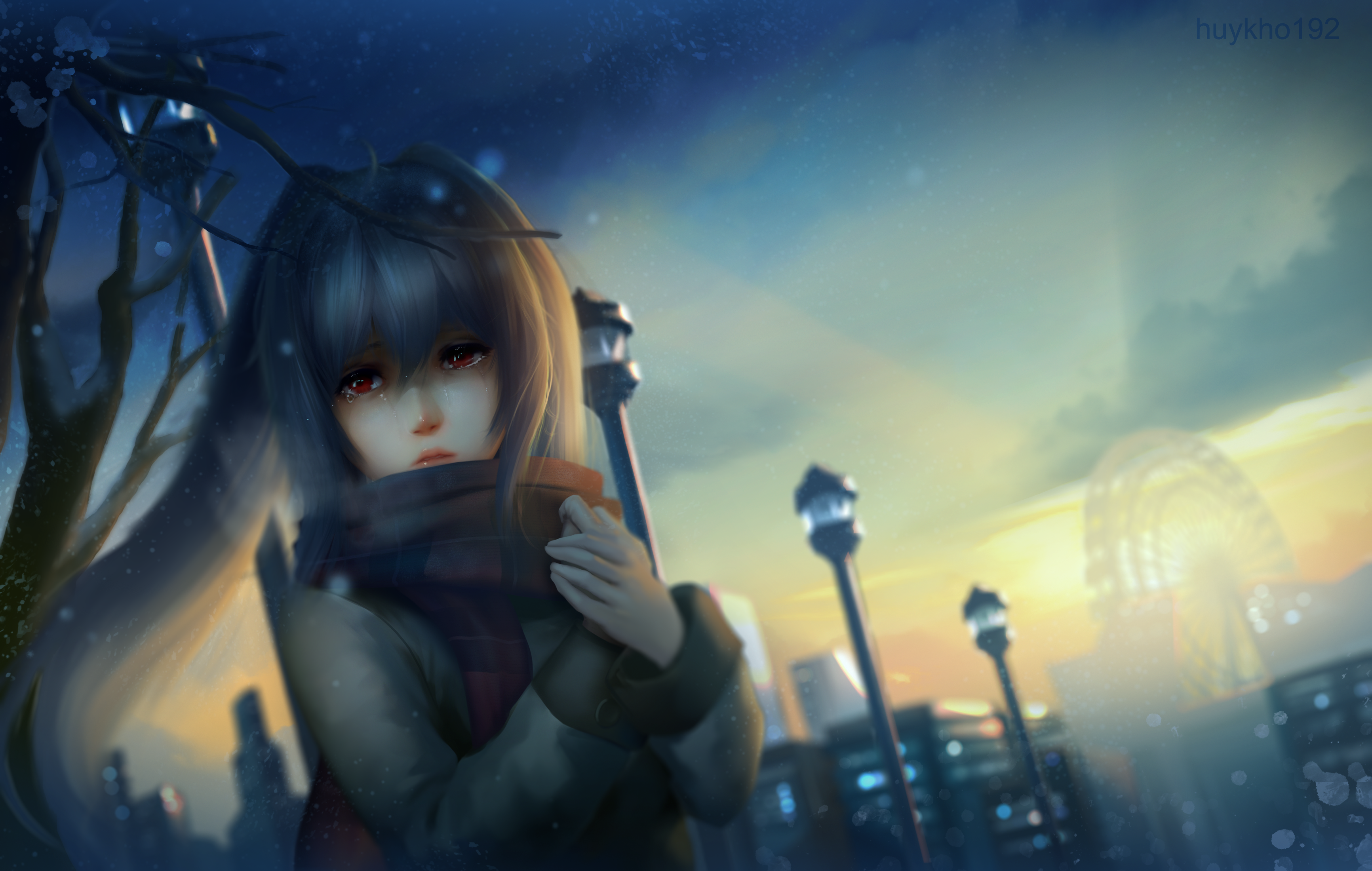 papel tapiz de recuerdos de plástico,cg artwork,cielo,anime,cabello negro,fotografía