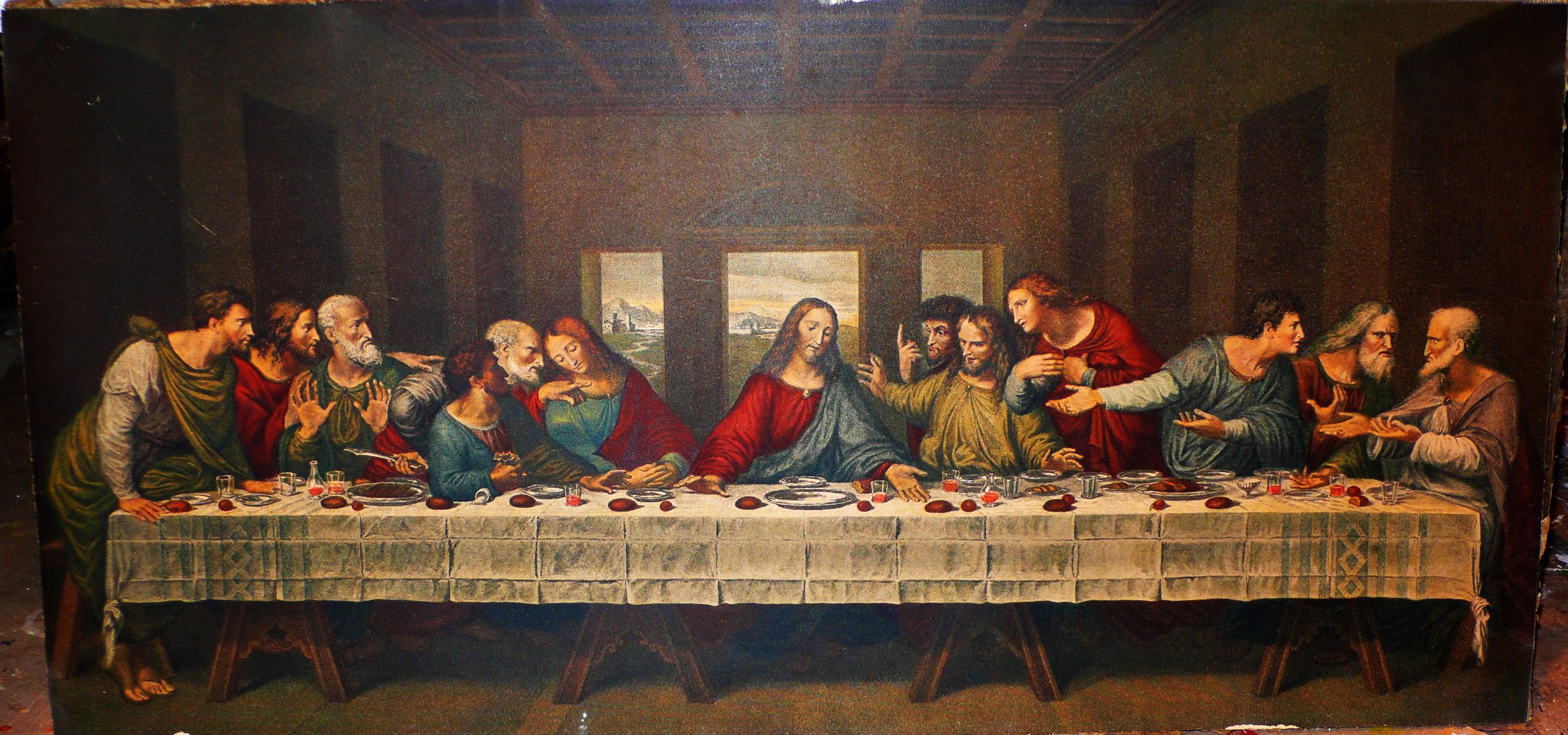 レオナルド・ダ・ヴィンチによる最後の晩餐の原画壁紙,ペインティング,アート,視覚芸術