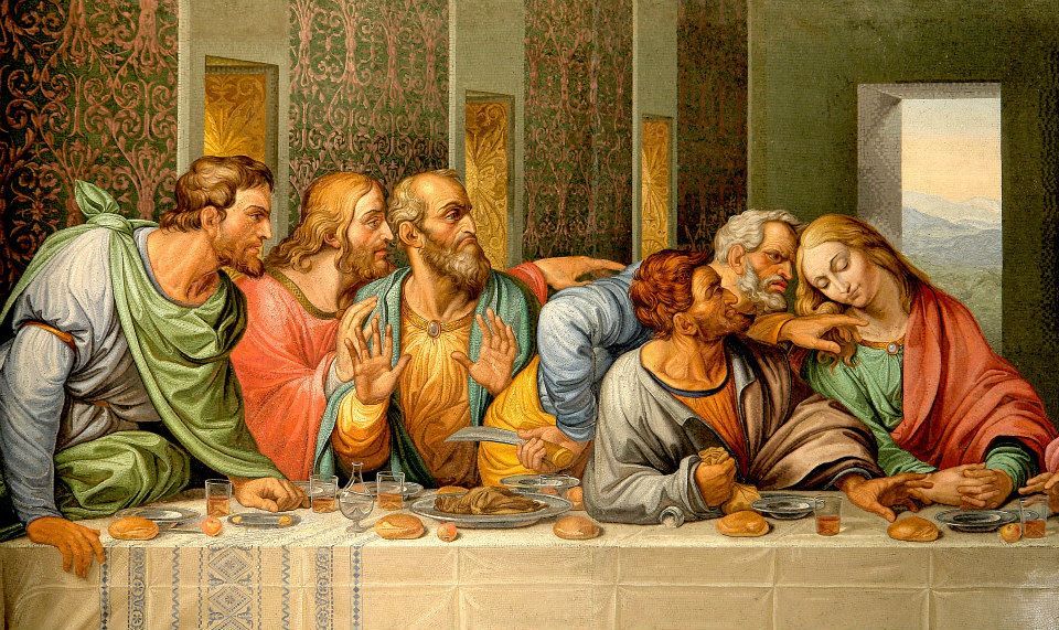 レオナルド・ダ・ヴィンチによる最後の晩餐の原画壁紙,ペインティング,アート,タペストリー,神話,預言者