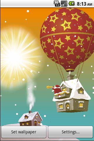 santa claus live wallpaper,hot air balloon,hot air ballooning,balloon,illustration,vehicle