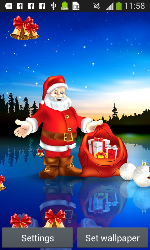 santa claus live wallpaper,santa claus,cartoon,fictional character,christmas eve,christmas