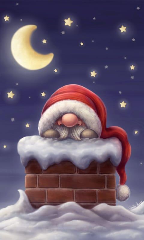 santa claus live wallpaper,santa claus,sky,fictional character,christmas,illustration