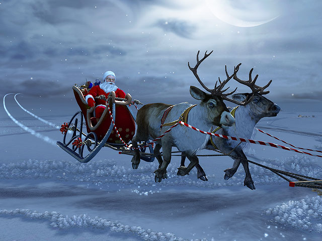 산타 클로스 라이브 배경 화면,순록,산타 클로스,차량,말과 버기,겨울