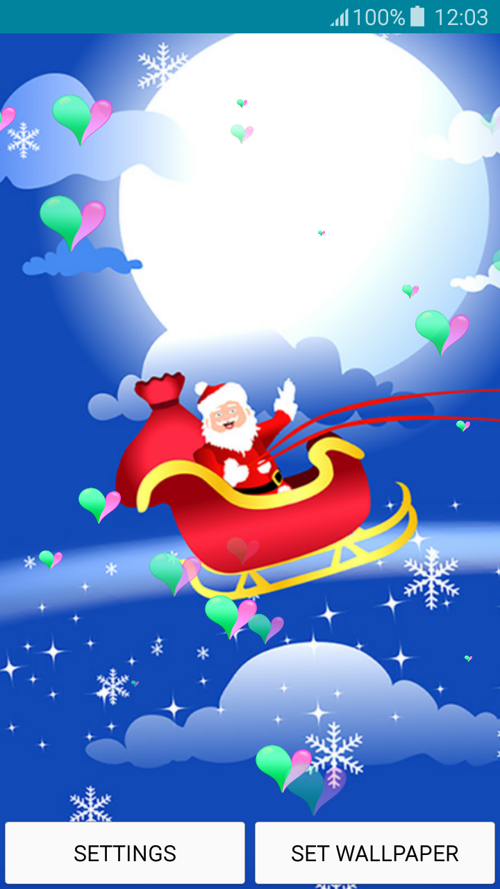 babbo natale live wallpaper,cartone animato,cielo,personaggio fittizio,illustrazione,cuore