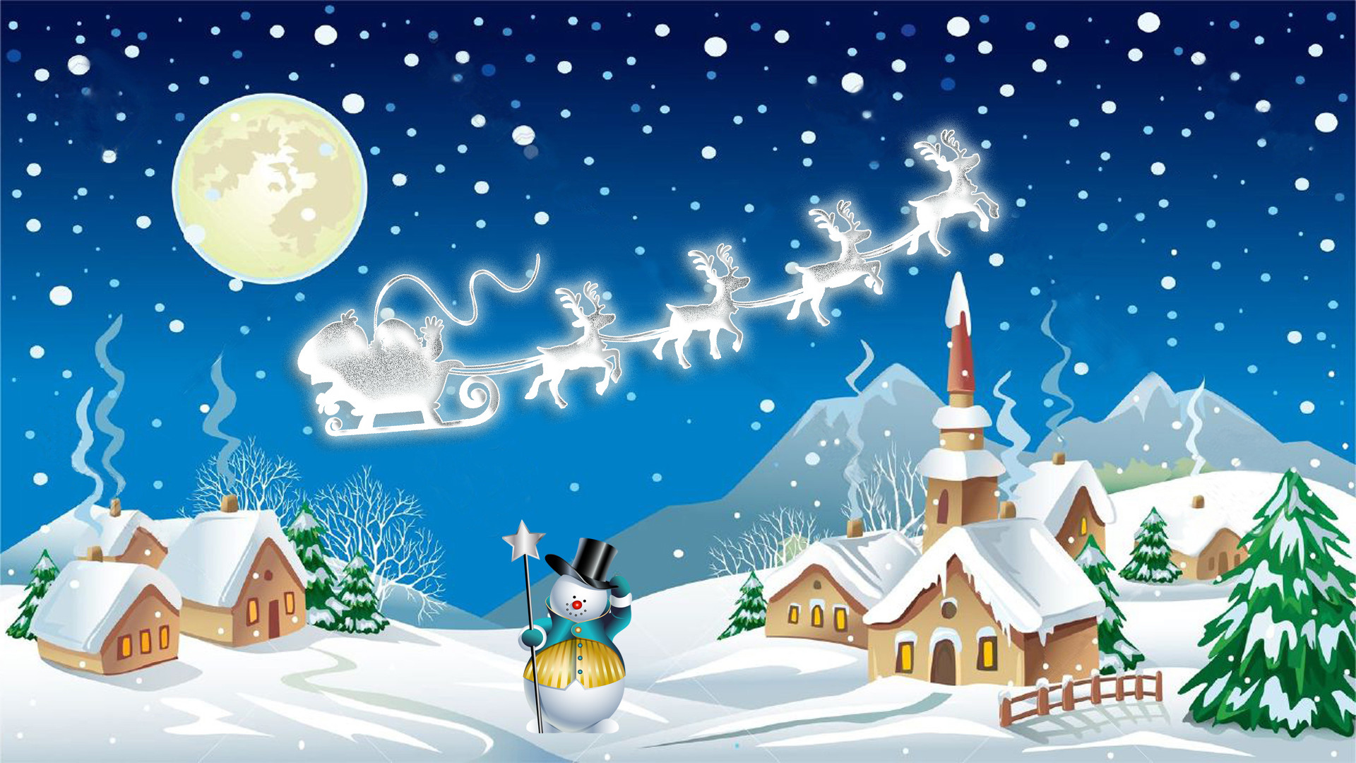 santa claus live wallpaper,christmas eve,winter,illustration,christmas,sky