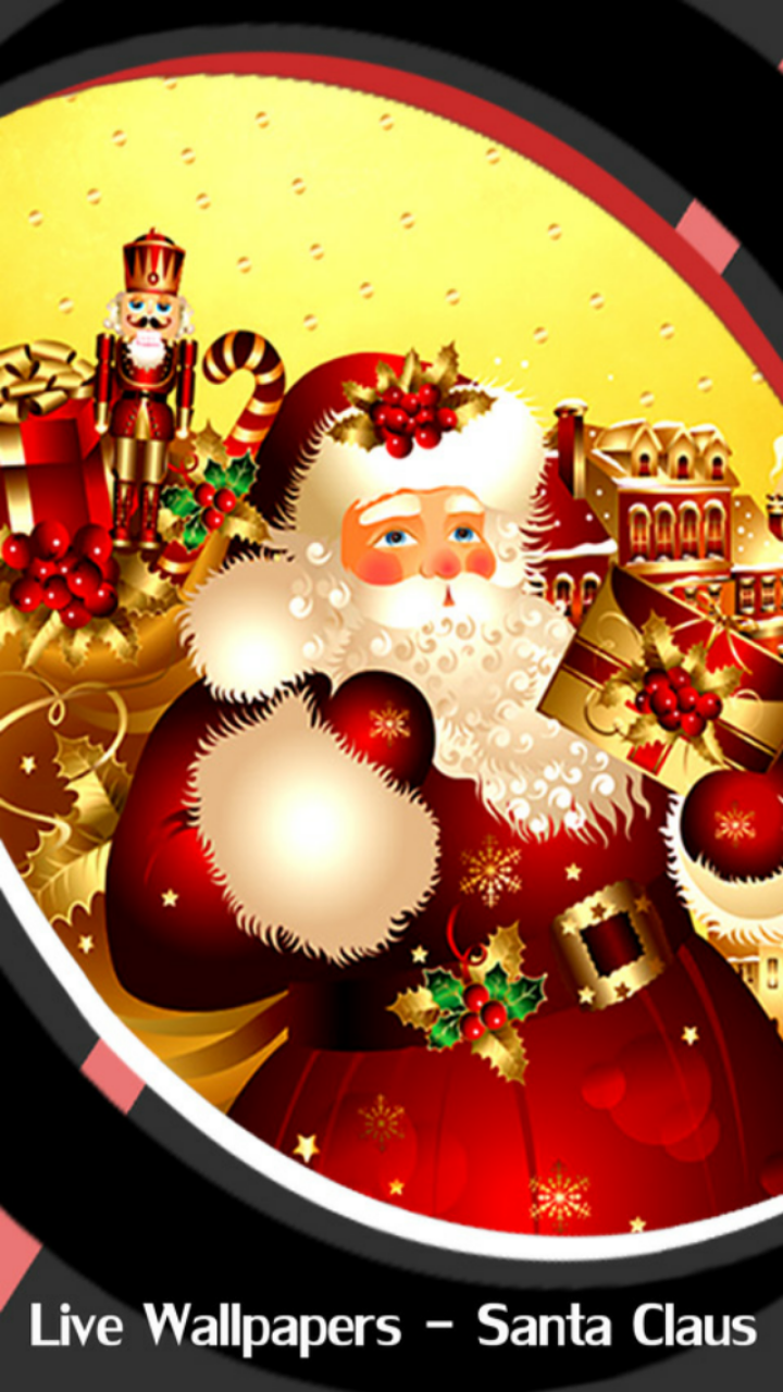 babbo natale live wallpaper,babbo natale,natale,ornamento di natale,decorazione natalizia,vigilia di natale