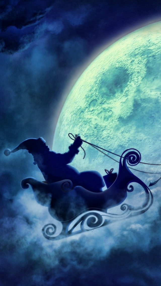 santa claus live wallpaper,cielo,luna,ilustración,mitología,personaje de ficción