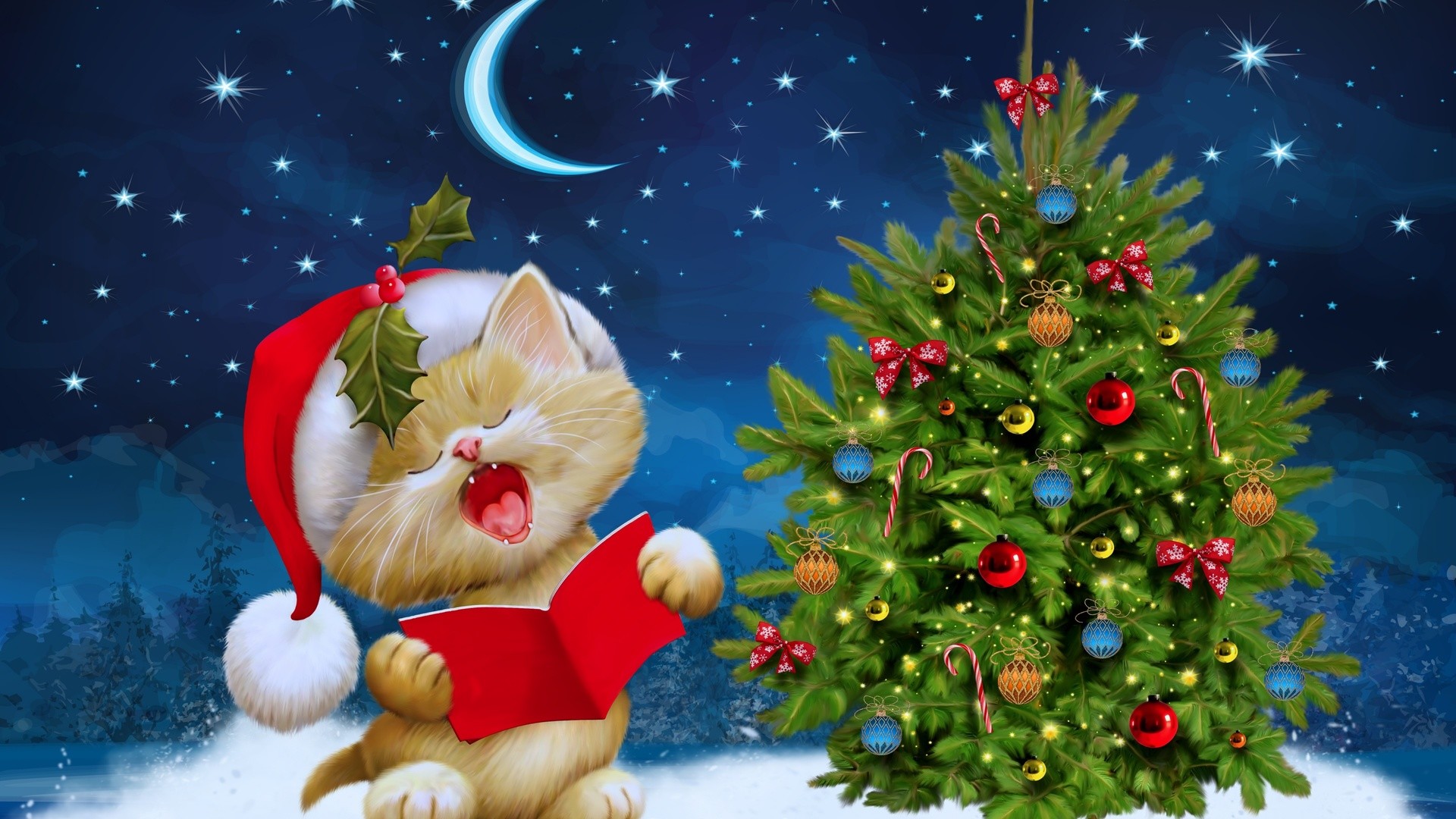 サンタクロースhd壁紙1080p,クリスマスツリー,クリスマス,クリスマス・イブ,クリスマスの飾り,クリスマスオーナメント