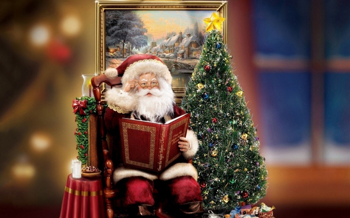 サンタクロースのライブ壁紙,サンタクロース,クリスマス,クリスマス・イブ,クリスマスツリー,休日