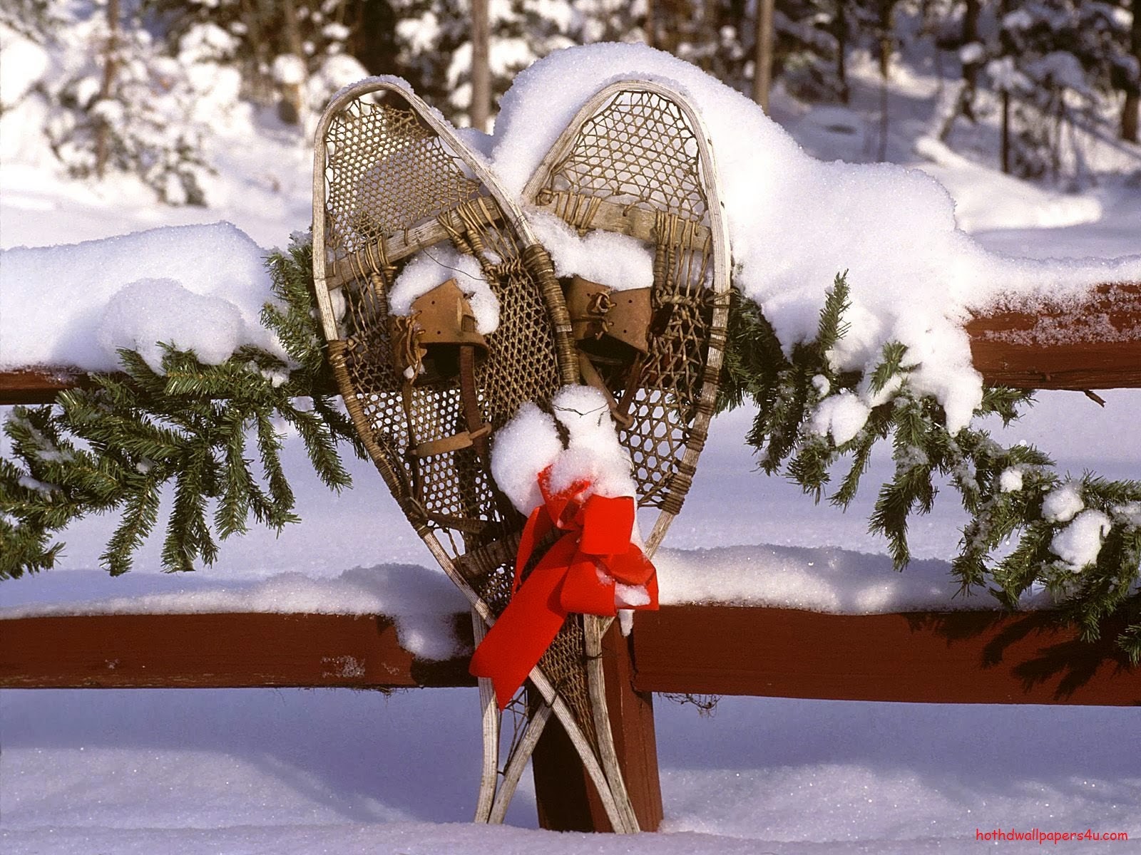 download gratuito di sfondi di babbo natale,neve,inverno,albero,abete,racchetta da neve