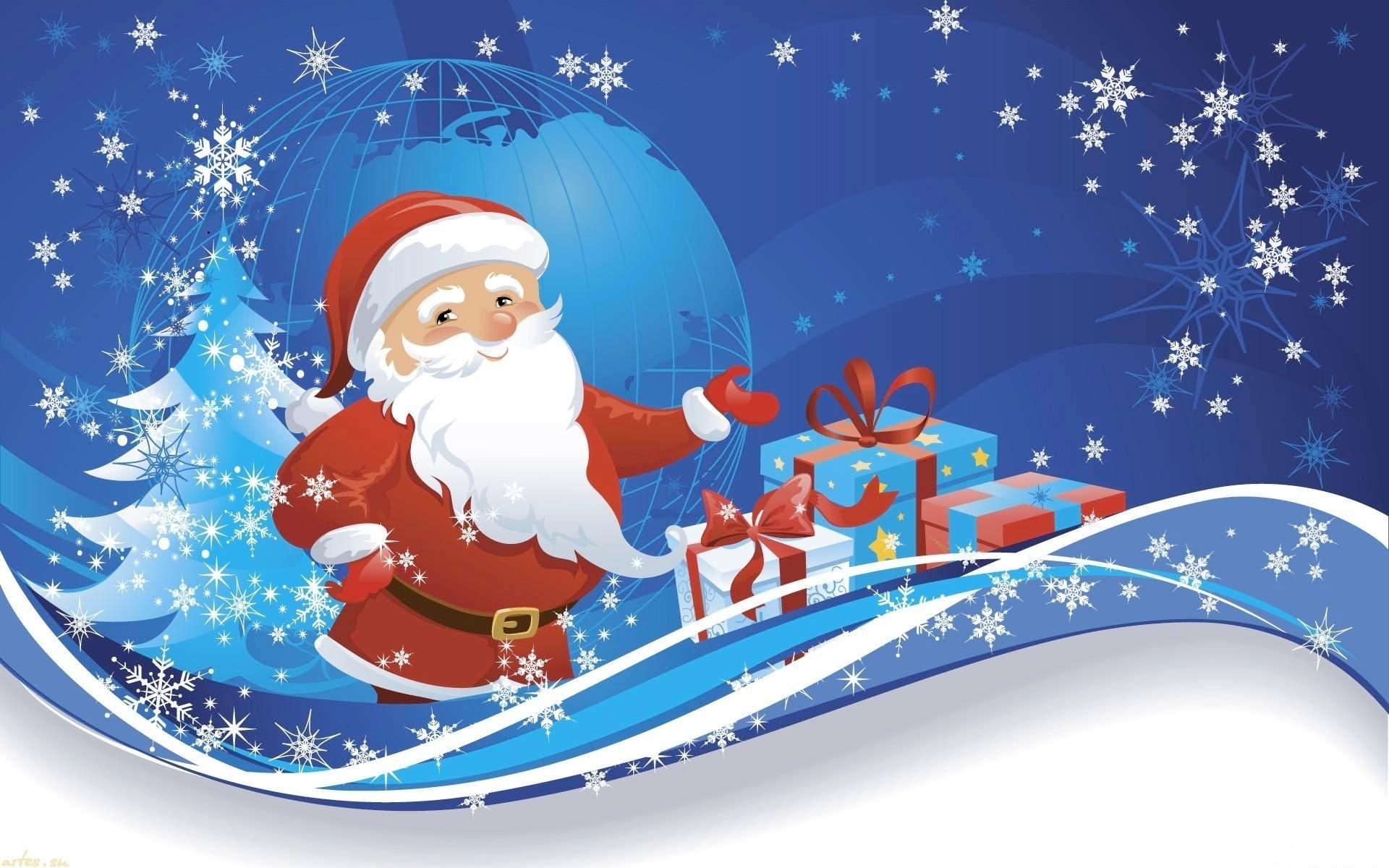 산타 클로스 배경 화면 무료 다운로드,산타 클로스,크리스마스 이브,크리스마스,만화,겨울