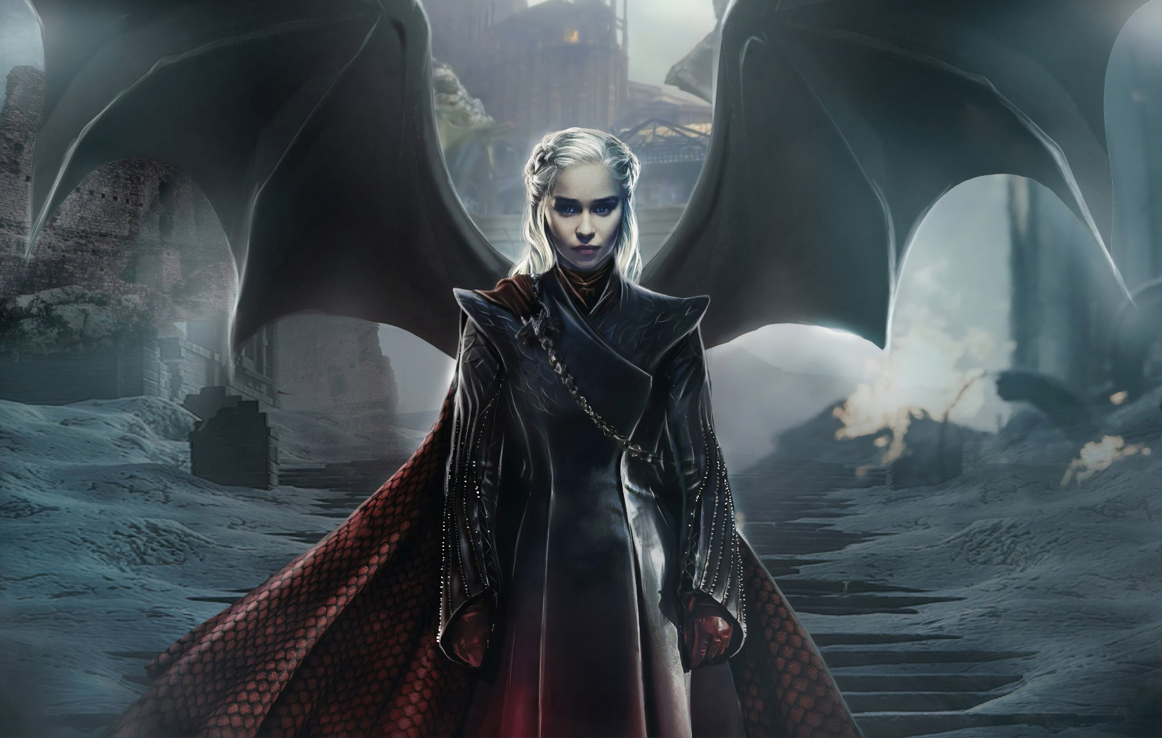 daenerys wallpaper hd,cg artwork,gioco di avventura e azione,personaggio fittizio,buio,demone