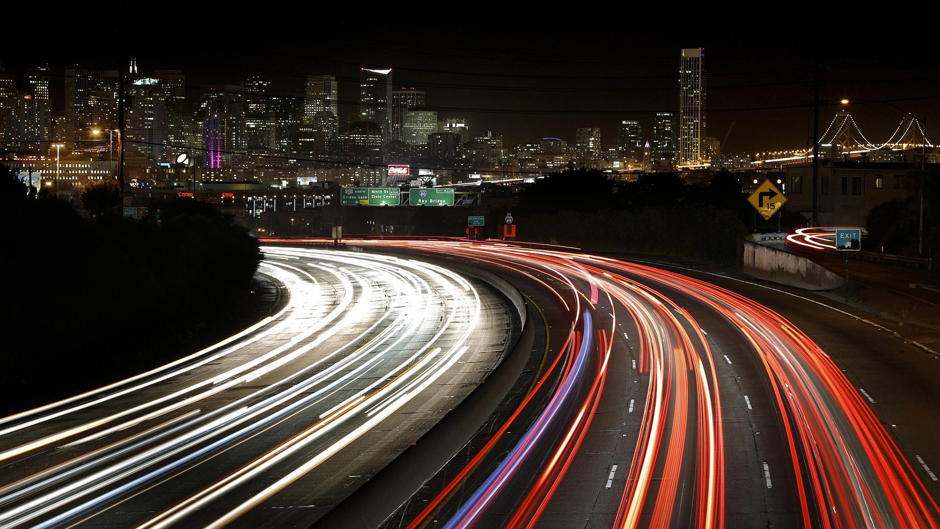 san wallpaper,night,metropolitan area,highway,road,urban area