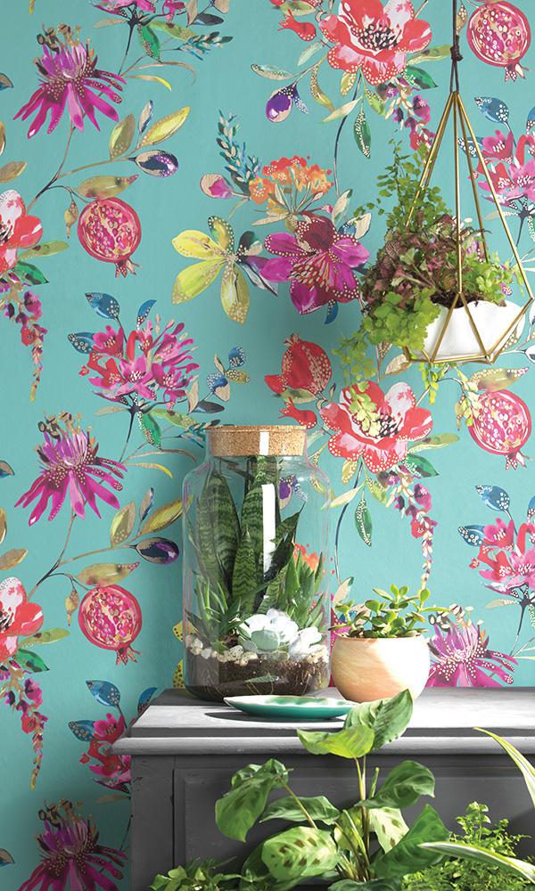 papel tapiz floral para paredes,rosado,flor,planta,fondo de pantalla,habitación