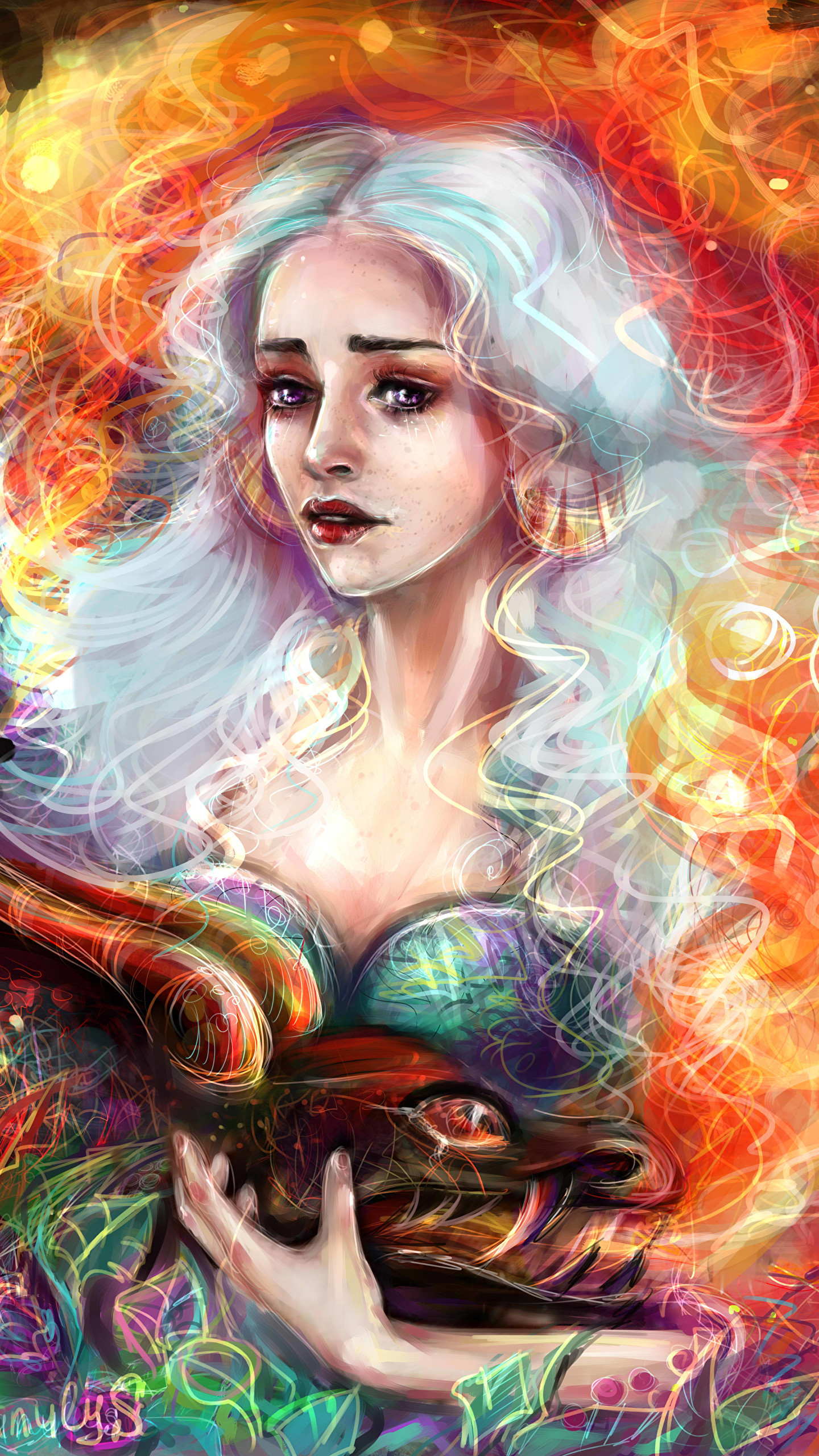 emilia clarke game of thrones wallpaper,cg artwork,illustration,art,fictional character,mythology