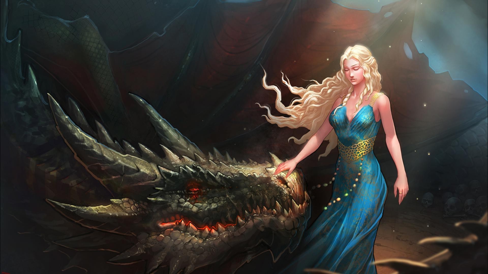 game of thrones art wallpaper,cg artwork,fictional character,mythology,mythical creature,digital compositing