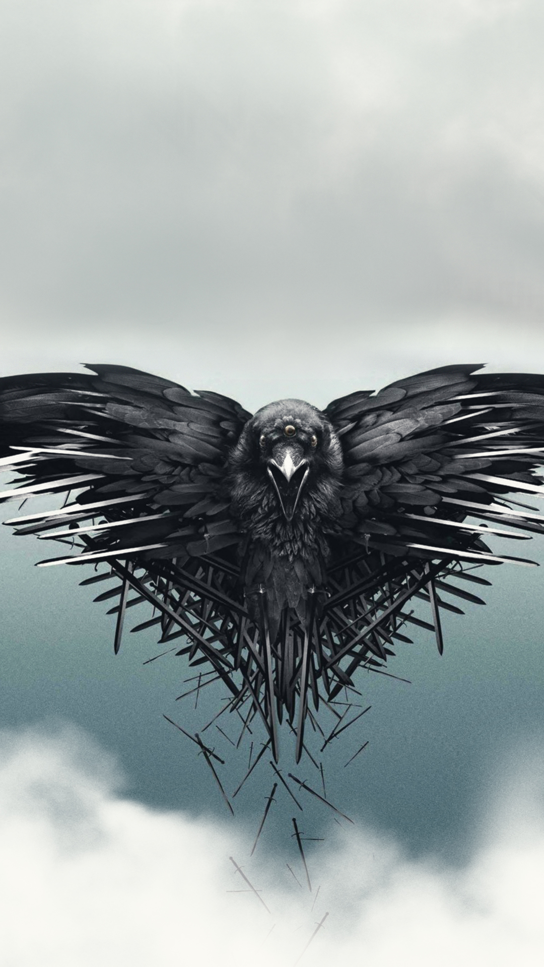 wallpaper del cellulare game of thrones,uccello,corvo,ala,uccello rapace,aquilone