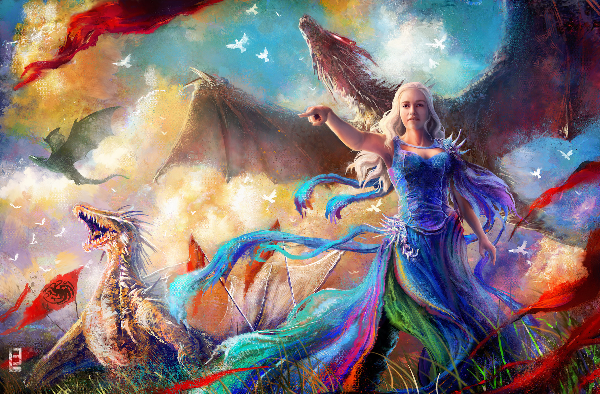 sfondo di drago di game of thrones,pittura,cg artwork,mitologia,arte,pittura ad acquerello