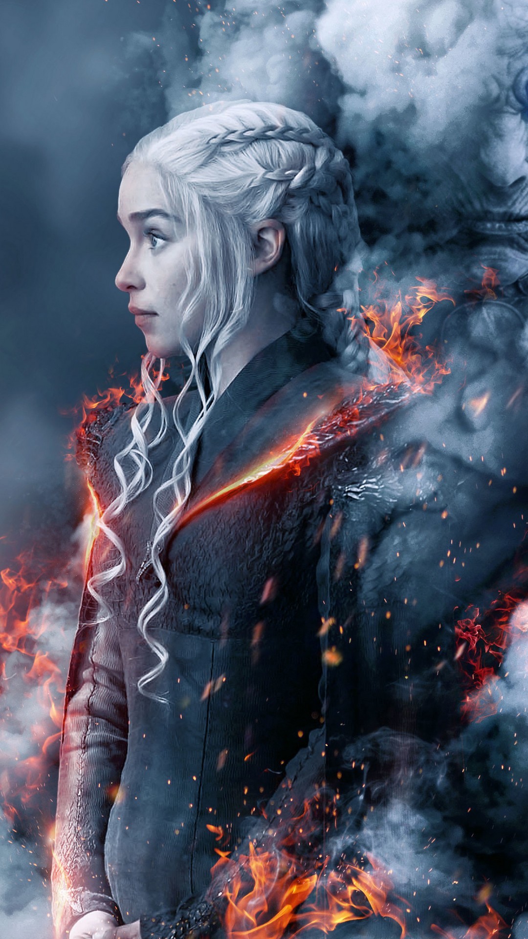 game of thrones mobile wallpaper,cg artwork,fictional character,geological phenomenon,illustration,darkness