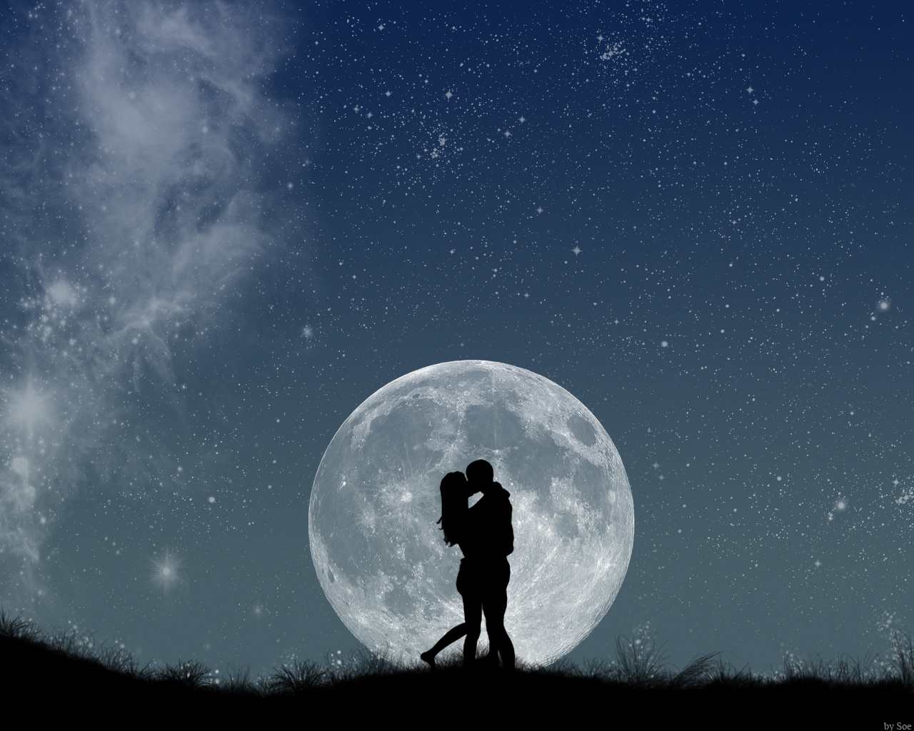 美しい月光愛のhd壁紙,空,天体,雰囲気,宇宙,夜