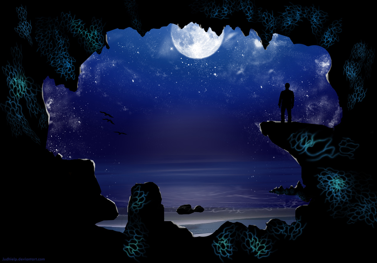 美しい月光愛のhd壁紙,光,空,闇,洞窟,海の洞窟