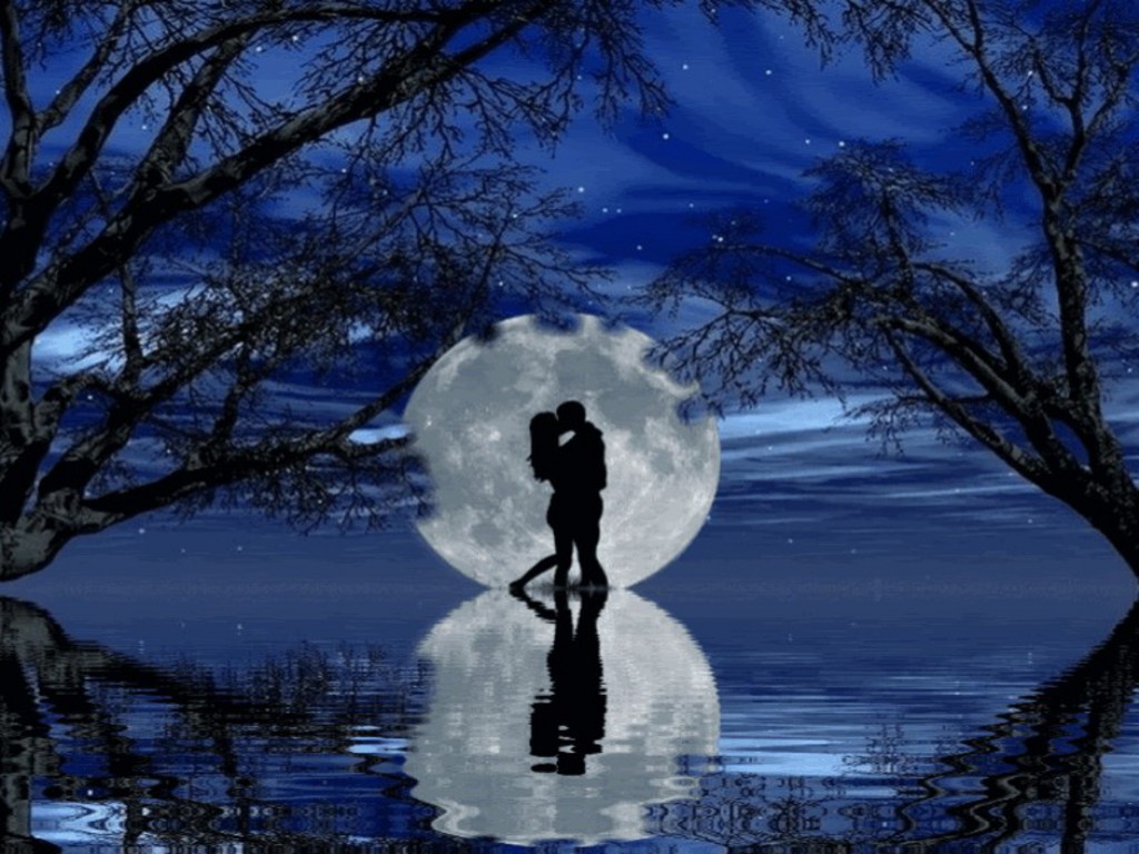 fond d'écran 3d lune,réflexion,l'eau,ciel,paysage naturel,clair de lune