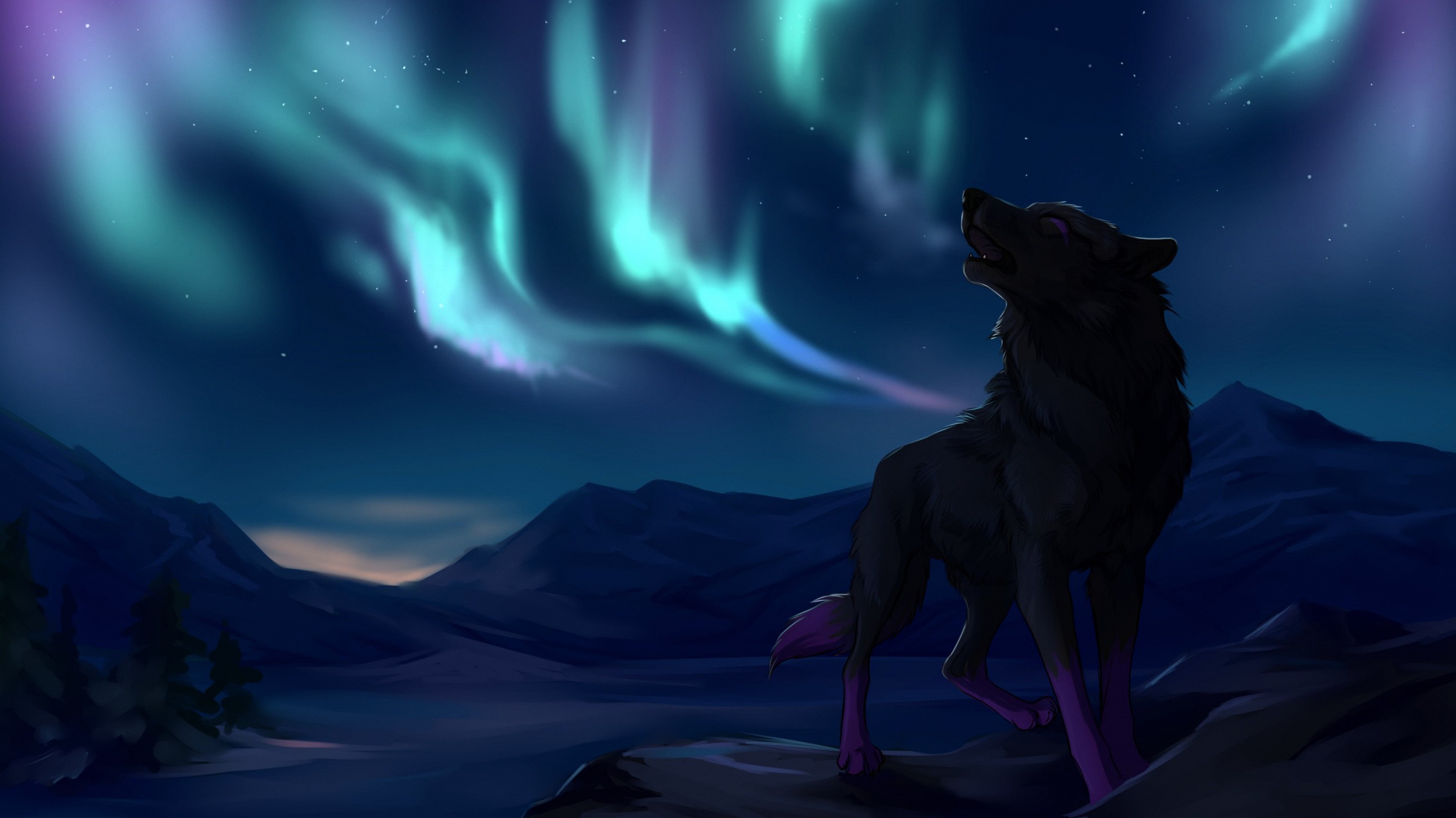 beautiful moon light love hd wallpapers,sky,light,wolf,aurora,atmosphere