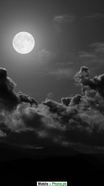 モバイル用の月の壁紙,空,月,雲,自然,雰囲気
