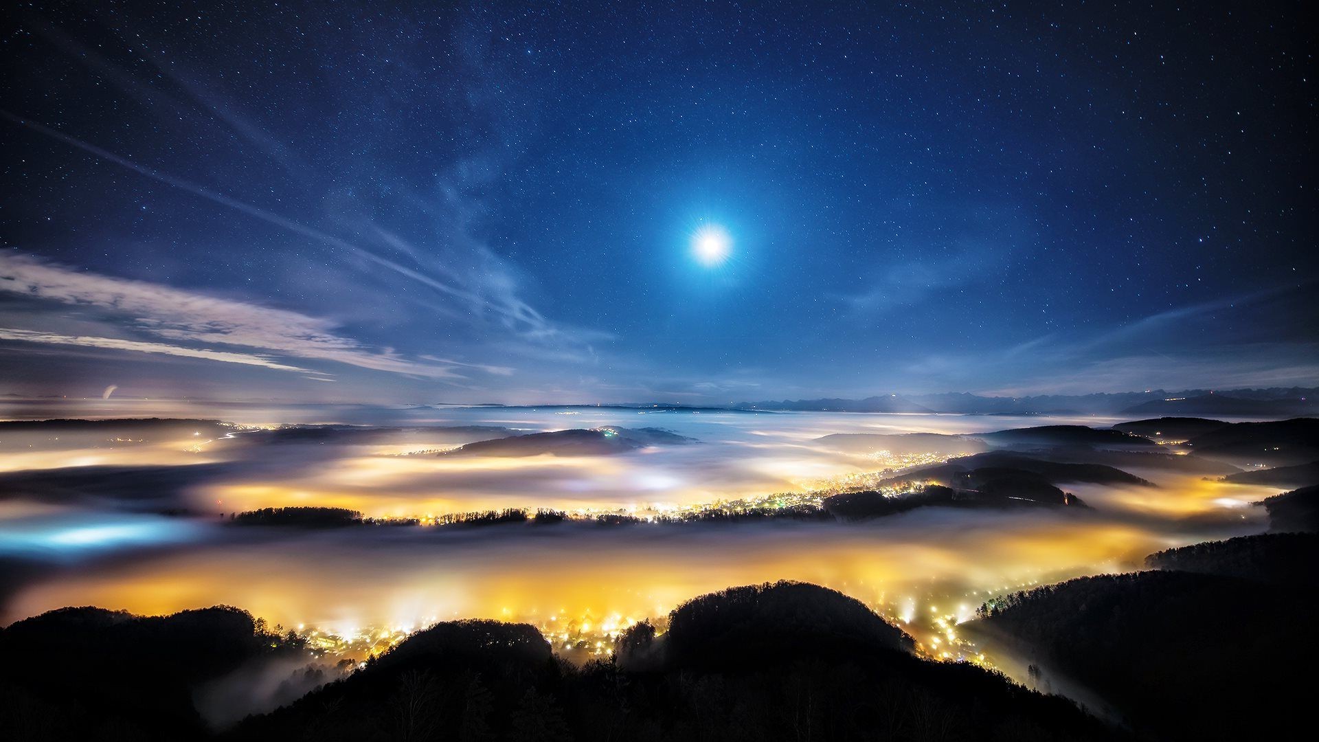 noche naturaleza fondo de pantalla,cielo,naturaleza,atmósfera,horizonte,nube