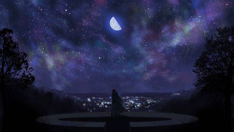 fondo de pantalla cielo luna,cielo,ligero,universo,noche,atmósfera
