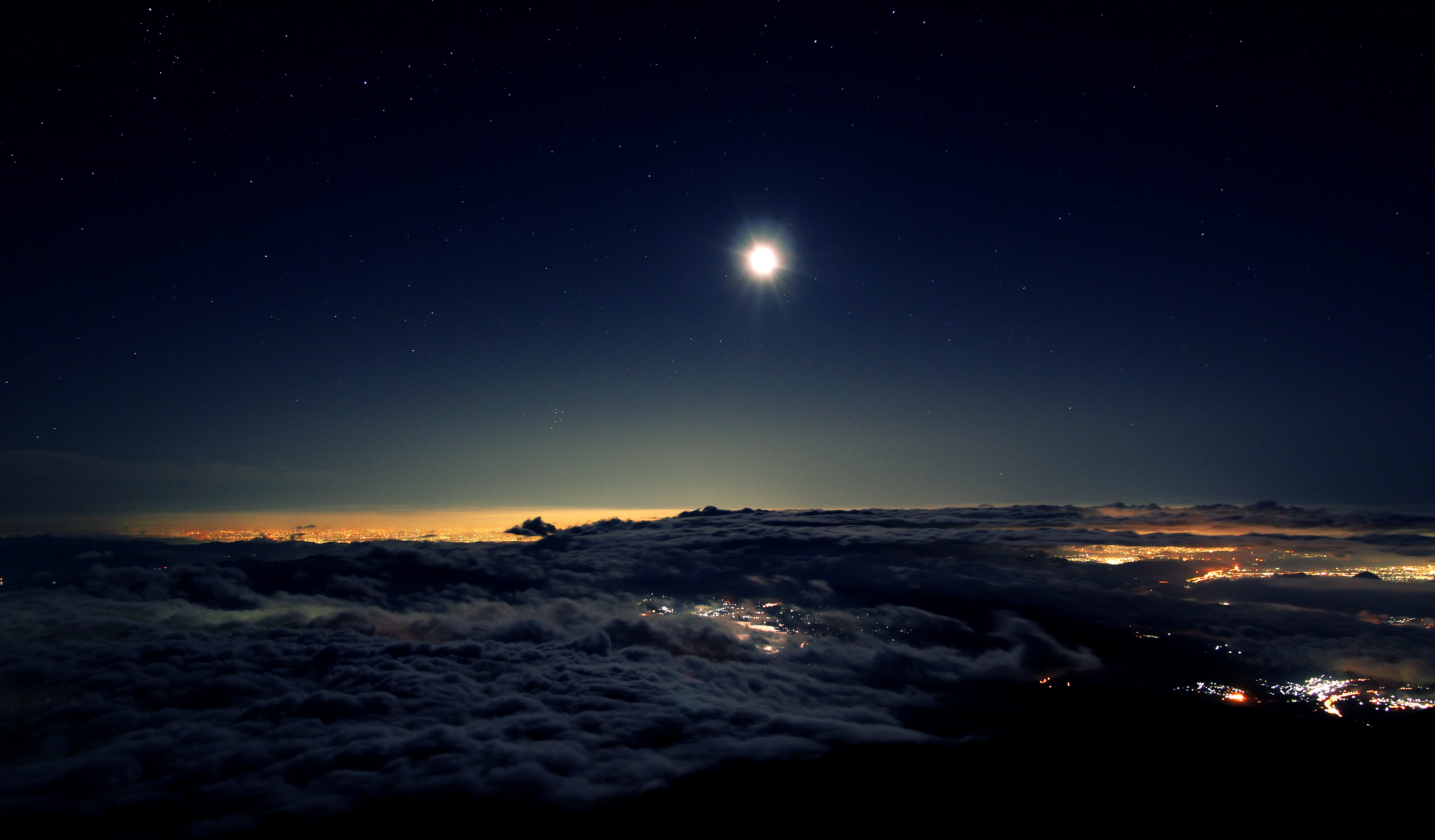 carta da parati cielo luna,cielo,orizzonte,notte,oggetto astronomico,leggero