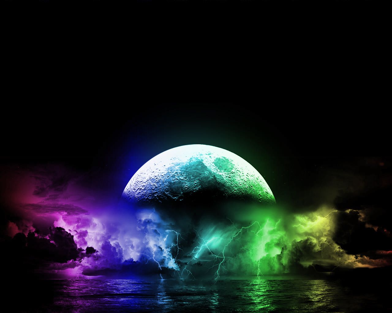 cool moon wallpaper,naturaleza,agua,ligero,oscuridad,encendiendo