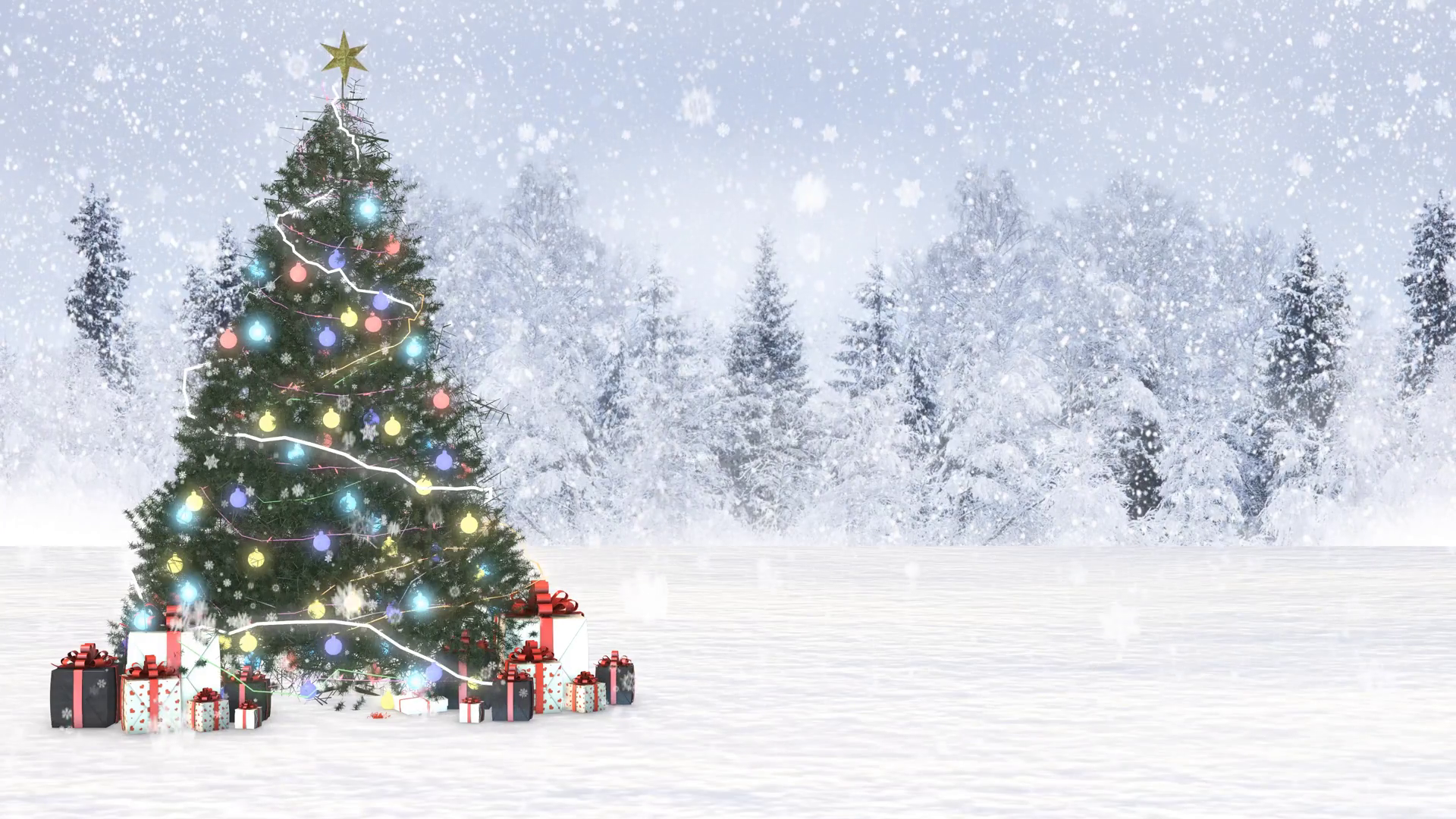 クリスマスの雪の壁紙,クリスマスツリー,雪,冬,木,クリスマスの飾り