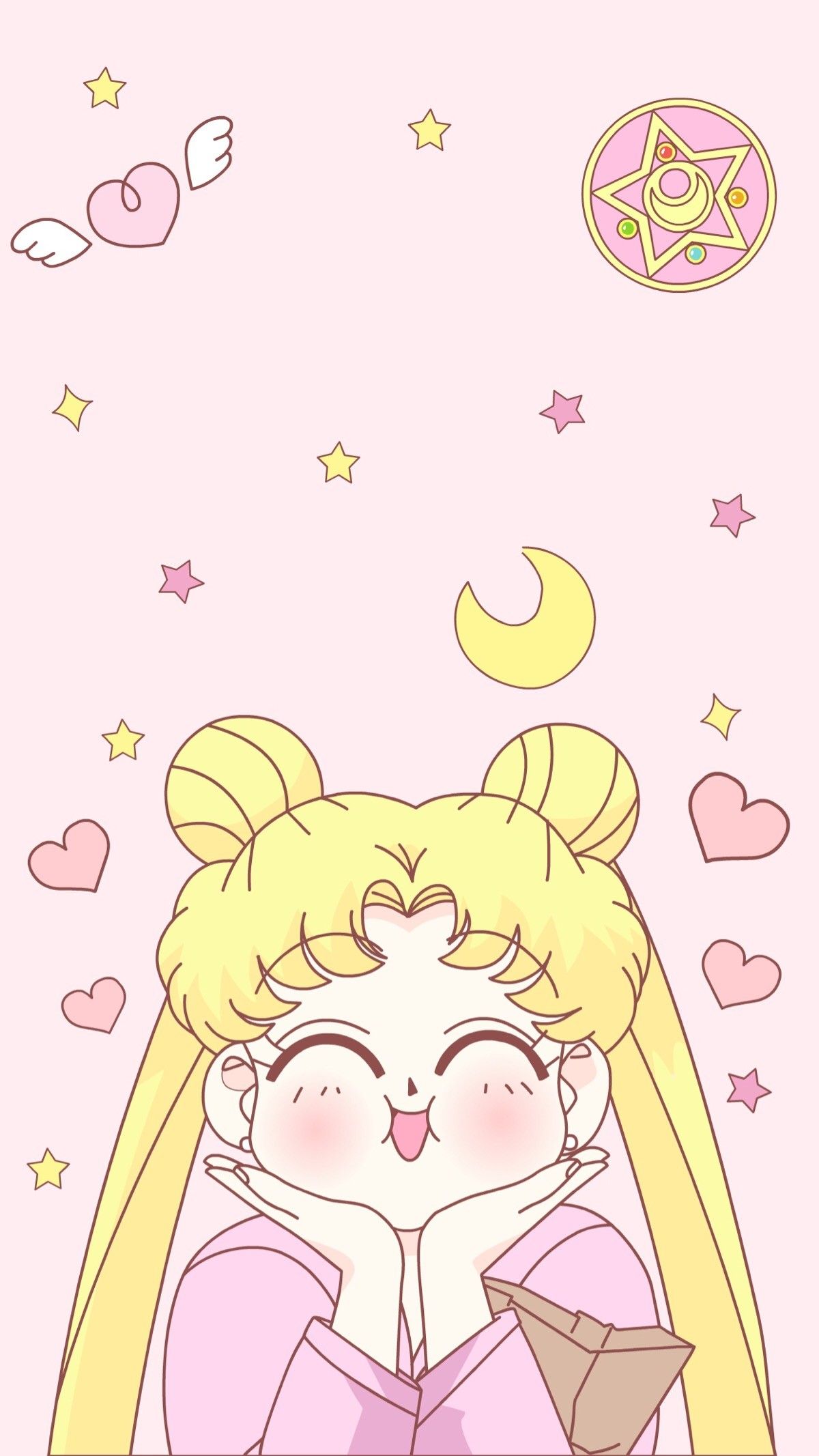 cute moon wallpaper,cartoon,pink,illustration,fictional character