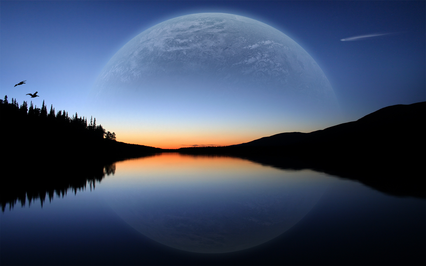 beautiful moon wallpaper,sky,nature,moon,natural landscape,reflection