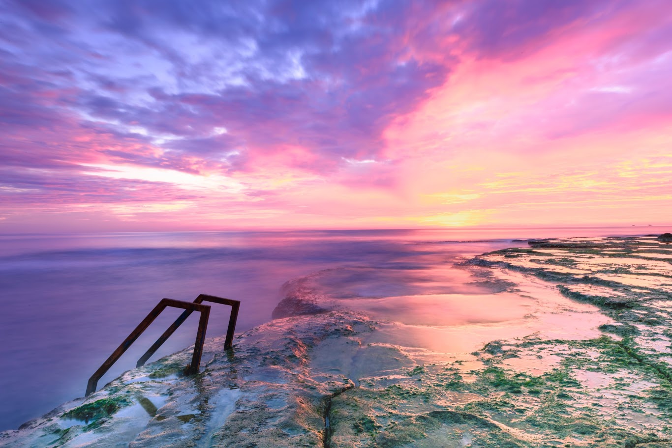 夕焼け雲の壁紙,空,自然,自然の風景,地平線,海