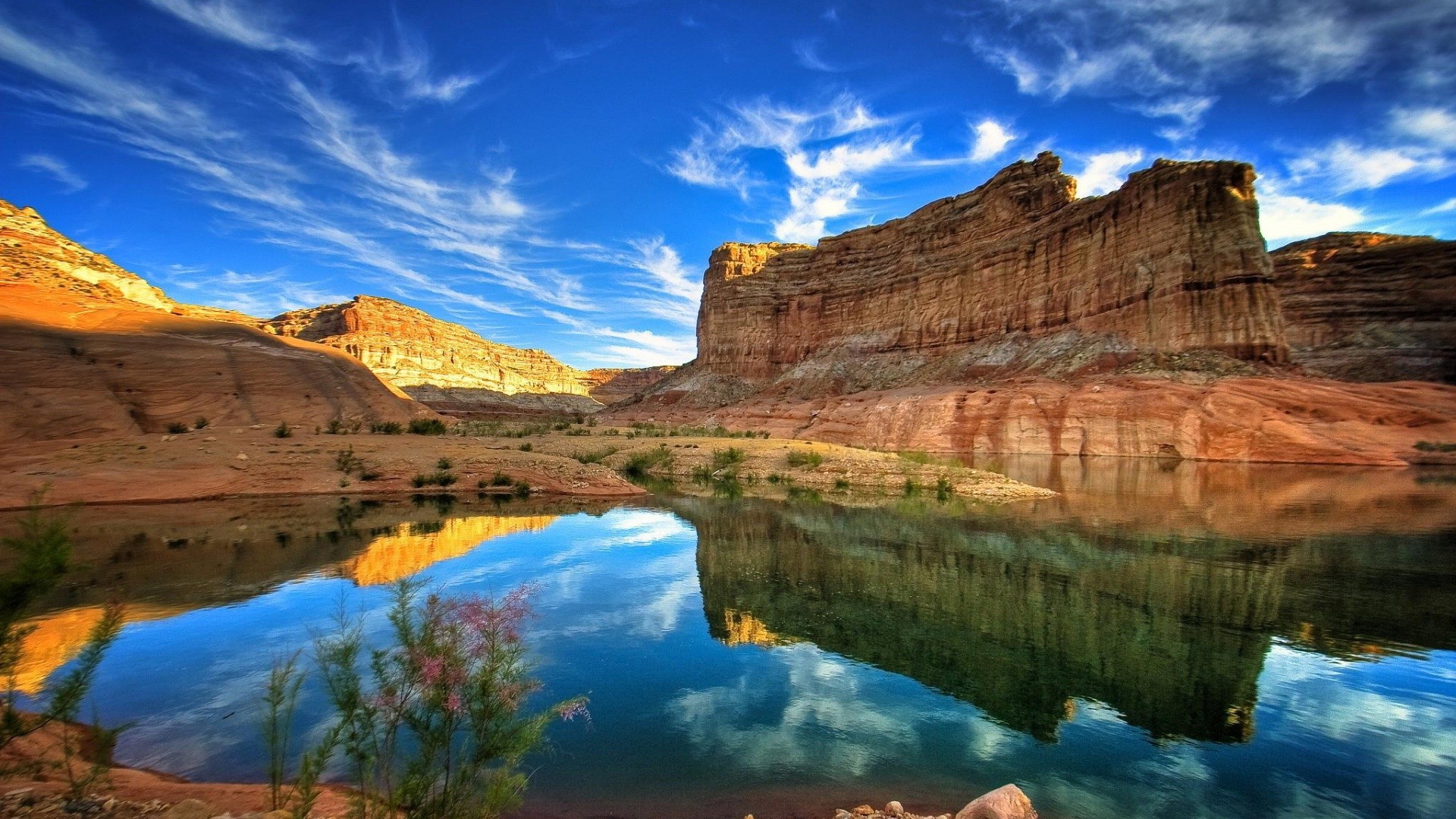 canyon wallpaper,natural landscape,nature,reflection,sky,water