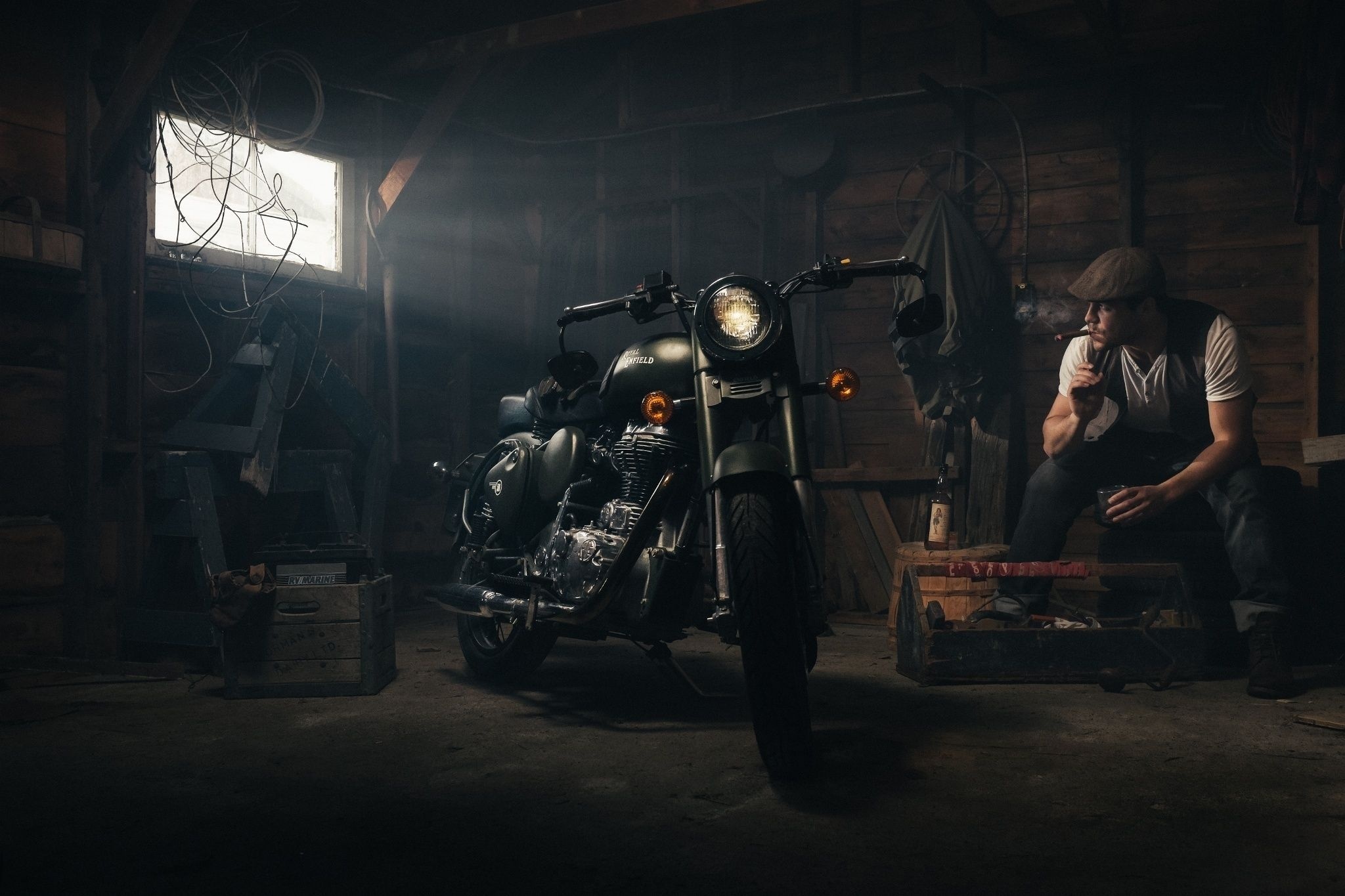 royal enfield logo hd wallpapers 1080p,darkness,adventure game,digital compositing,fictional character