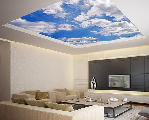 천장 구름 벽지,천장,방,인테리어 디자인,거실,특성