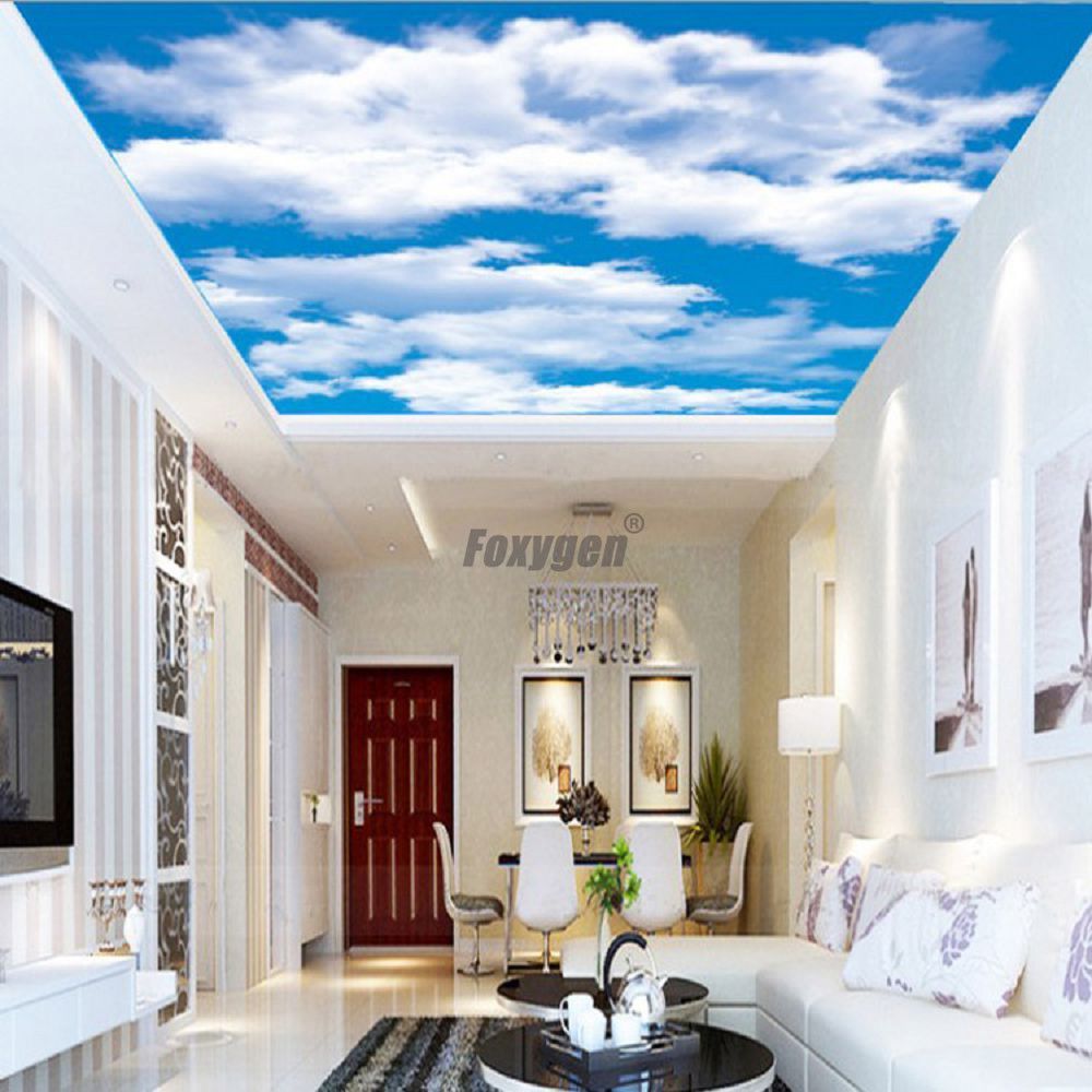 천장 구름 벽지,천장,특성,거실,인테리어 디자인,방