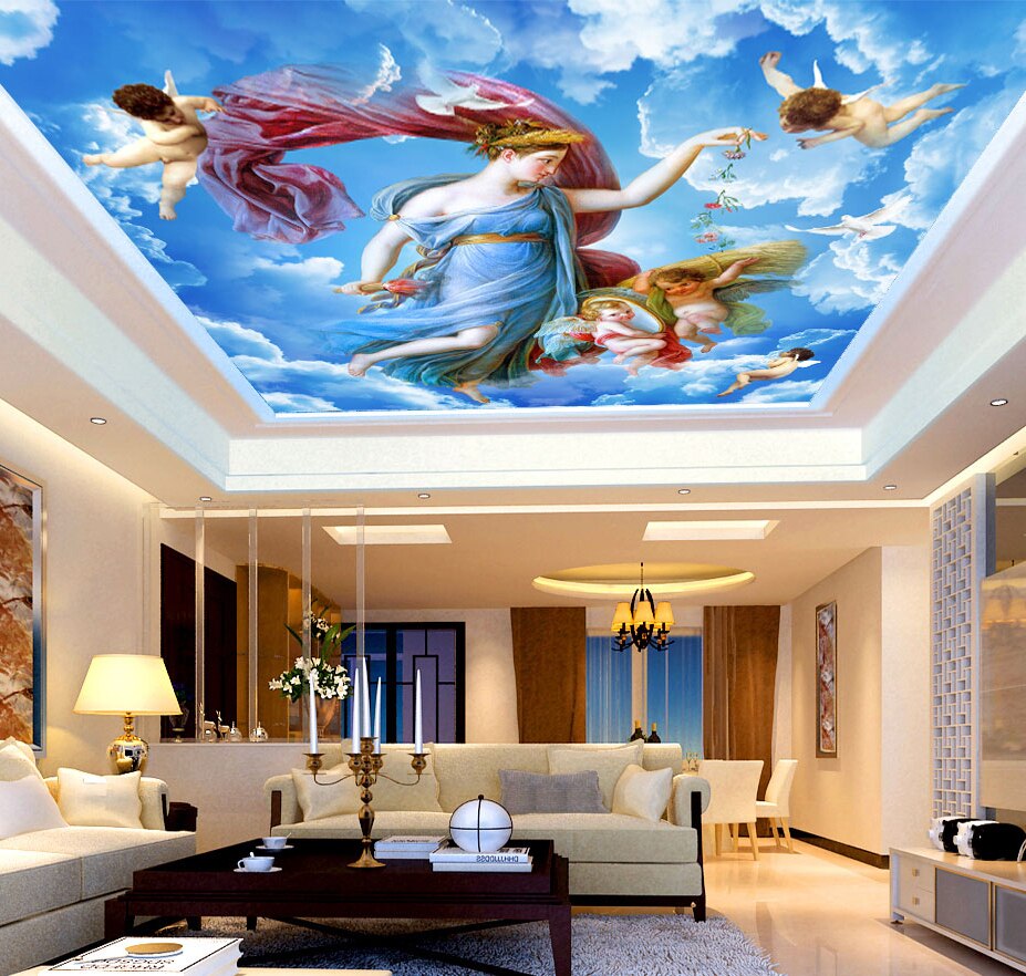 cloud wallpaper for bedroom,ceiling,room,property,wall,mural