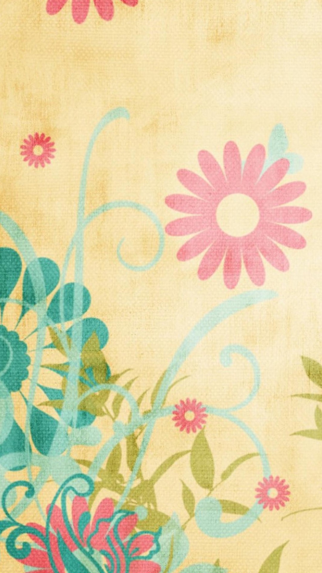 galaxy grand prime wallpaper,floral design,pattern,yellow,pink,flower