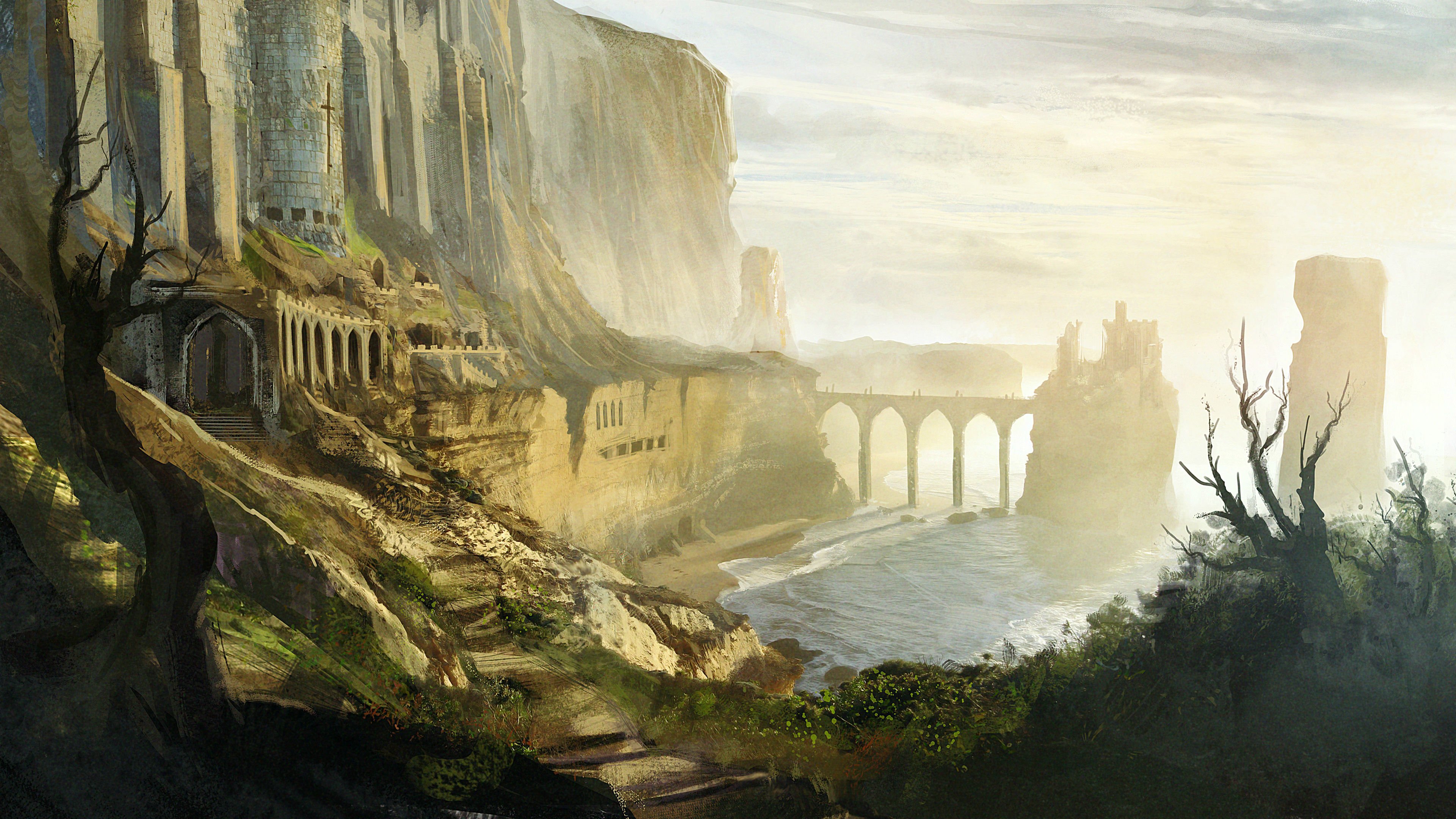 rpg wallpaper,natur,cliff,natürliche landschaft,wasser,formation