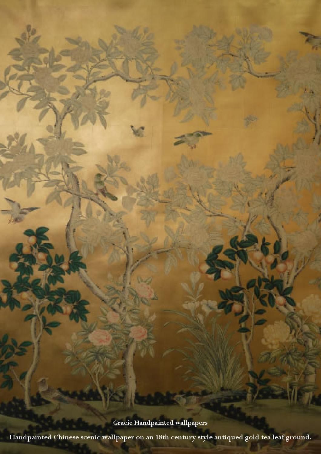 papier peint chinoiserie d'or,la nature,arbre,la peinture,marron,feuille
