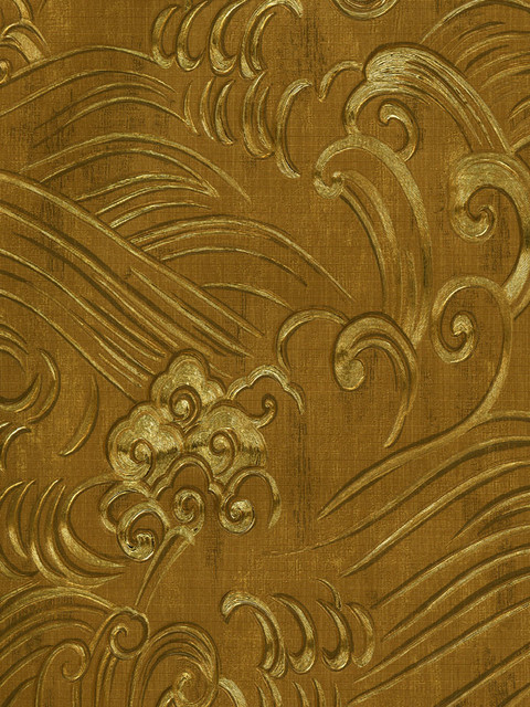 papier peint chinoiserie d'or,marron,modèle,bois,conception,sculpture