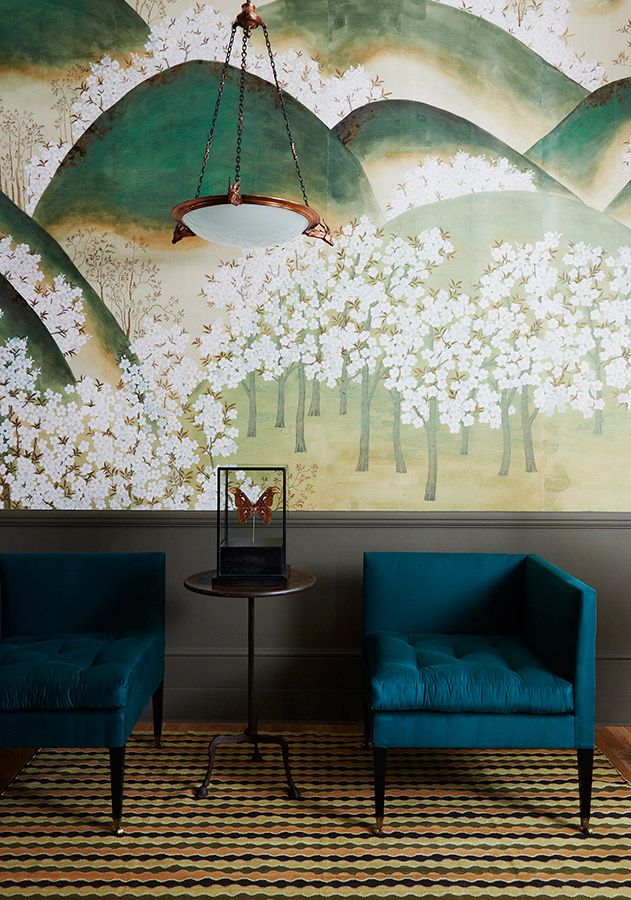 gournay wallpaper,turquoise,wall,room,interior design,wallpaper